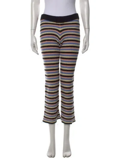 Pre-owned The Elder Statesman Cashmere Wide Leg Pants In Multi