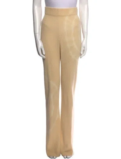 Pre-owned The Elder Statesman Cashmere Wide Leg Pants In Neutral