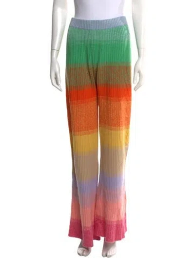 Pre-owned The Elder Statesman Cashmere Wide Leg Pants In Orange