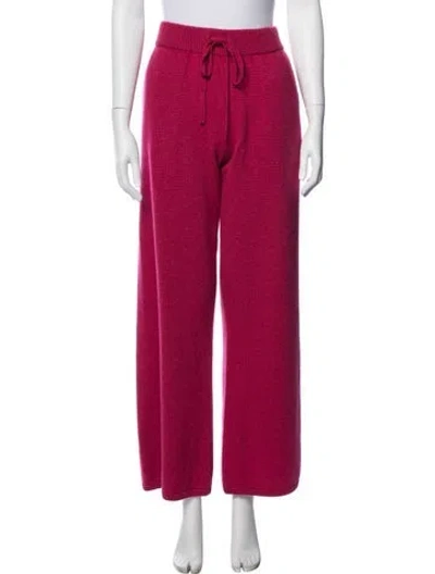 Pre-owned The Elder Statesman Cashmere Wide Leg Pants In Pink
