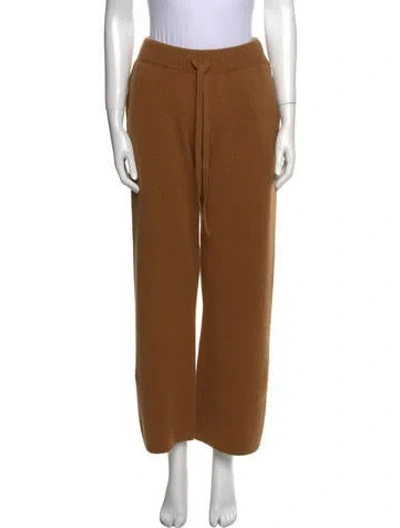 Pre-owned The Elder Statesman Cashmere Wide Leg Pants W/ Tags In Brown