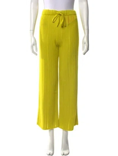 Pre-owned The Elder Statesman Cashmere Wide Leg Pants W/ Tags In Green