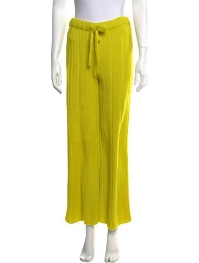 Pre-owned The Elder Statesman Cashmere Wide Leg Pants W/ Tags In Green