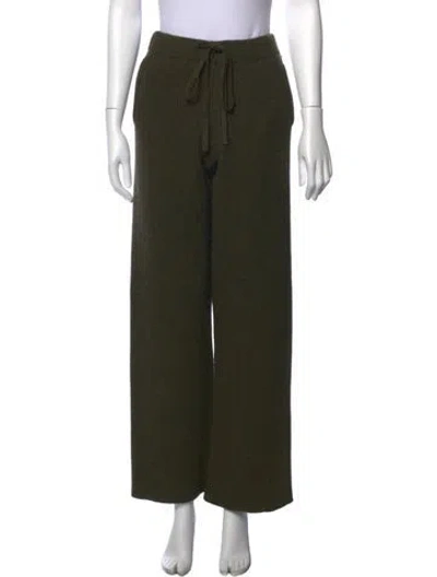 Pre-owned The Elder Statesman Cashmere Wide Leg Pants W/ Tags In Green