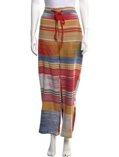 Pre-owned The Elder Statesman Cashmere Wide Leg Pants W/ Tags In Multi