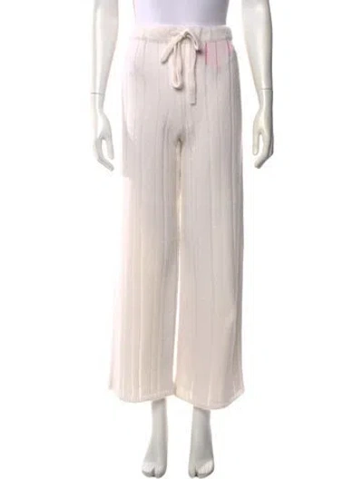 Pre-owned The Elder Statesman Cashmere Wide Leg Pants W/ Tags In Neutral