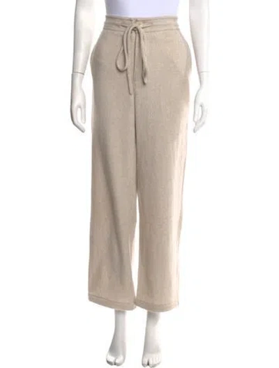 Pre-owned The Elder Statesman Cashmere Wide Leg Pants W/ Tags In Neutral