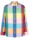 The Elder Statesman Check Wool-cashmere Shirt In Blue