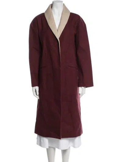 Pre-owned The Elder Statesman Coat In Burgundy