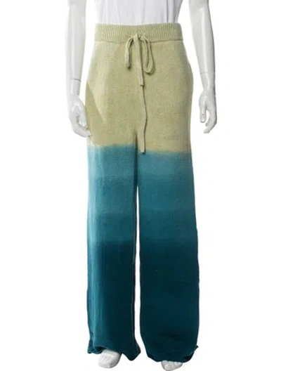 Pre-owned The Elder Statesman Colorblock Pattern Pajama Bottoms W/ Tags In Blue