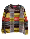 The Elder Statesman Patchwork Striped Knit Sweatshirt In Brown