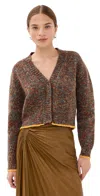 The Elder Statesman Confetti Cardigan Confetti Multi In Brown