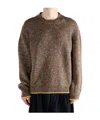 The Elder Statesman Confetti Wool-blend Sweater In Brown
