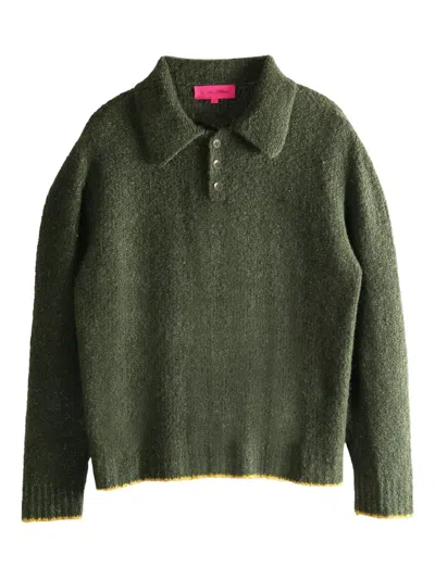 The Elder Statesman Contrasting-trim Polo Shirt In Brown