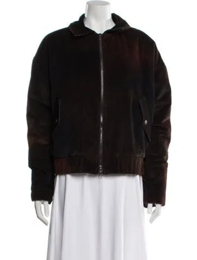 Pre-owned The Elder Statesman Corduroy Bomber Jacket In Black