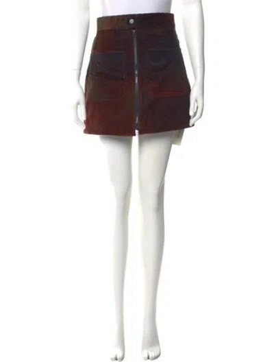 Pre-owned The Elder Statesman Corduroy Mini Skirt W/ Tags In Brown