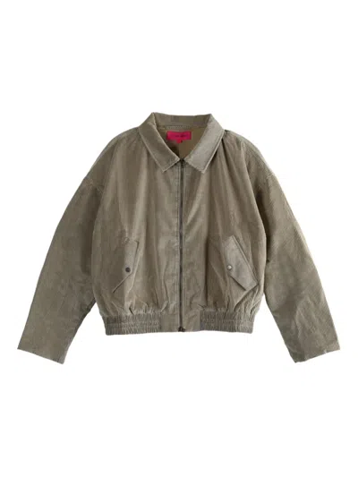 The Elder Statesman Corduroy Overshirt In Gray