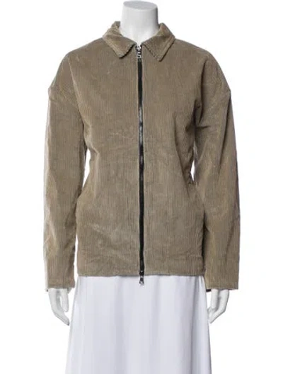 Pre-owned The Elder Statesman Corduroy Printed Jacket In Neutral