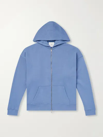 The Elder Statesman Cotton-jersey Zip-up Hoodie In Blue