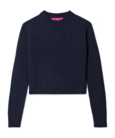The Elder Statesman Crew Neck Cashmere Sweater In Blue
