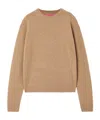 The Elder Statesman Crew Neck Cashmere Sweater In Brown