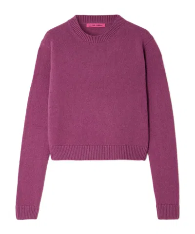 The Elder Statesman Crew Neck Cashmere Sweater In Purple
