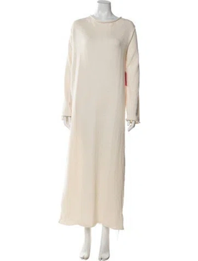 Pre-owned The Elder Statesman Crew Neck Long Dress W/ Tags In Neutrals