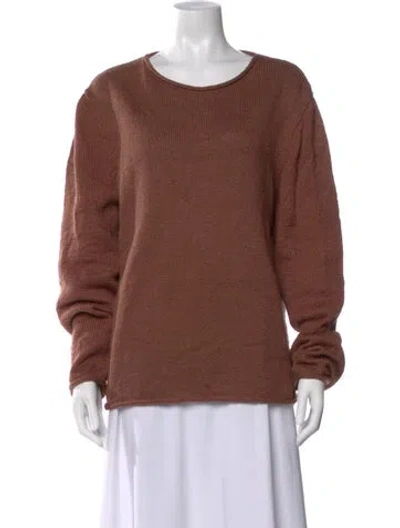 Pre-owned The Elder Statesman Crew Neck Long Sleeve Sweatshirt In Brown