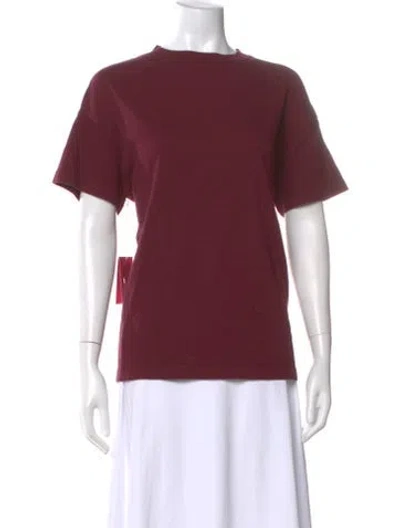 Pre-owned The Elder Statesman Crew Neck Short Sleeve T-shirt In Burgundy