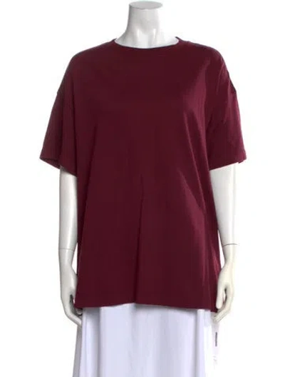 Pre-owned The Elder Statesman Crew Neck Short Sleeve T-shirt W/ Tags In Burgundy