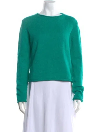 Pre-owned The Elder Statesman Crew Neck Sweater In Green