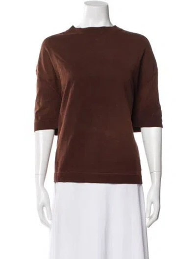 Pre-owned The Elder Statesman Crew Neck Three-quarter Sleeve T-shirt In Brown