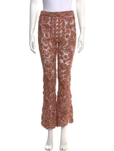 Pre-owned The Elder Statesman Crochet Wide Leg Pants W/ Tags In Neutral
