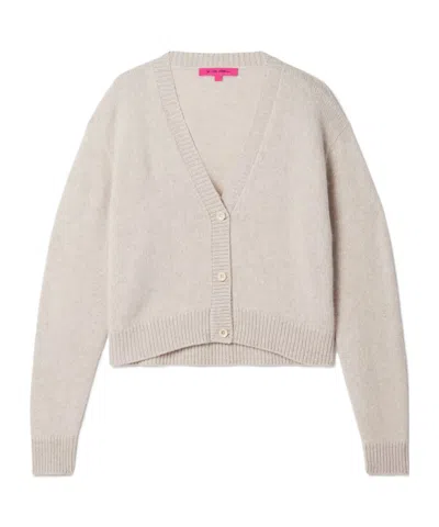The Elder Statesman Cropped Cashmere Cardigan In Ecru