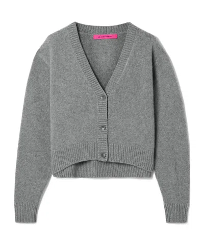 The Elder Statesman Cropped Cashmere Cardigan In Gray