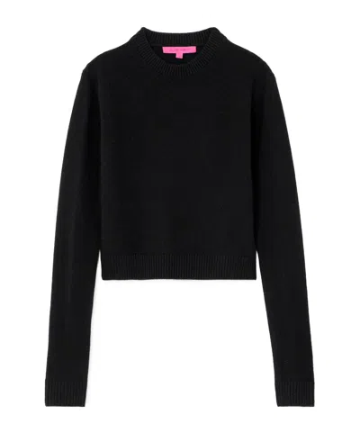 The Elder Statesman Cropped Cashmere Sweater In Black