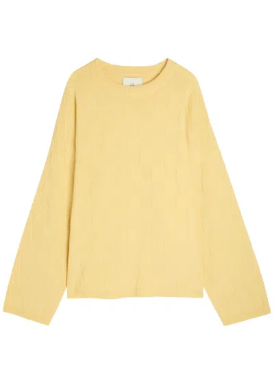 The Elder Statesman Culver Checked Cashmere Jumper In Yellow