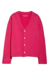 The Elder Statesman Daily Cardigan In Bright Pink
