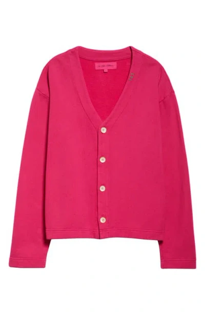The Elder Statesman Daily Cardigan In Bright Pink