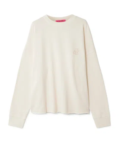 The Elder Statesman Daily Embroidered Cotton And Cashmere-blend Sweatshirt In Neutral
