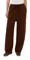 The Elder Statesman Daily Wide Leg Sweatpants Wenge In Burgundy