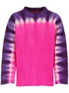 The Elder Statesman Daybreak Gradient Crew Neck Knit Sweater In Pink