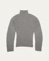 The Elder Statesman Delicash Turtleneck Sweater In Lightgrey