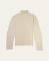 The Elder Statesman Delicash Turtleneck Sweater In Oatmeal
