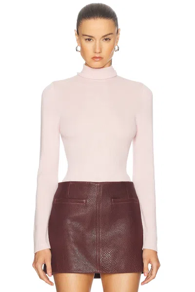 The Elder Statesman Delicash Turtleneck Top In Baby Pink