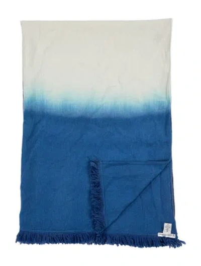 Pre-owned The Elder Statesman Dip-dye Gradient Throw Blanket In Blue