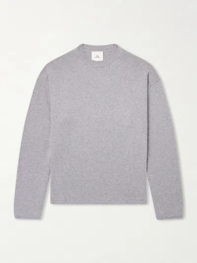 The Elder Statesman Dume Brushed-cashmere Sweater In Gray