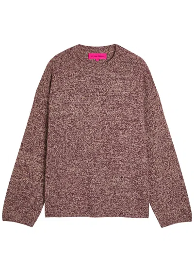 The Elder Statesman Dume Melange Cashmere Jumper In Burgundy