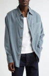 The Elder Statesman Early Dawn Cotton & Silk Overshirt In 410 Navy