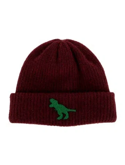 Pre-owned The Elder Statesman Embroidered Beanie Hat In Red